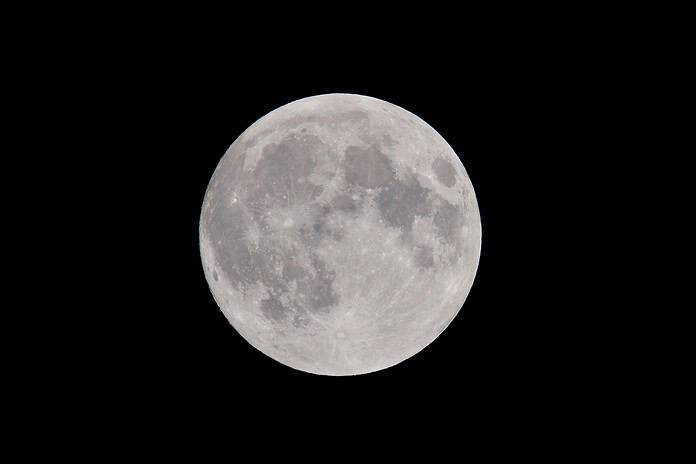 The moon against a black background