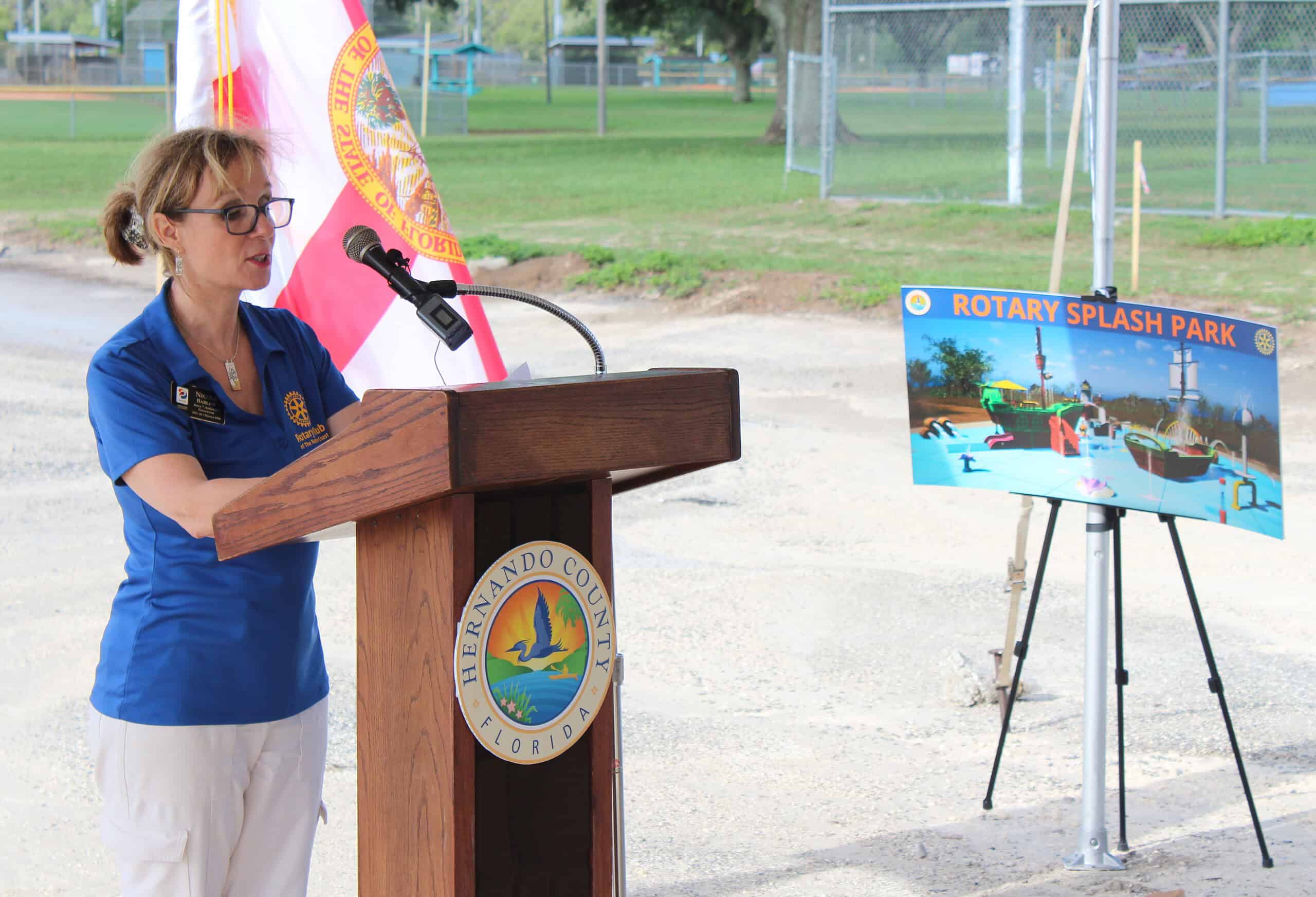Nicole Barlow Speaks at Monday's splash park groundbreaking ceremony. [Photo by Austyn Szempruch]