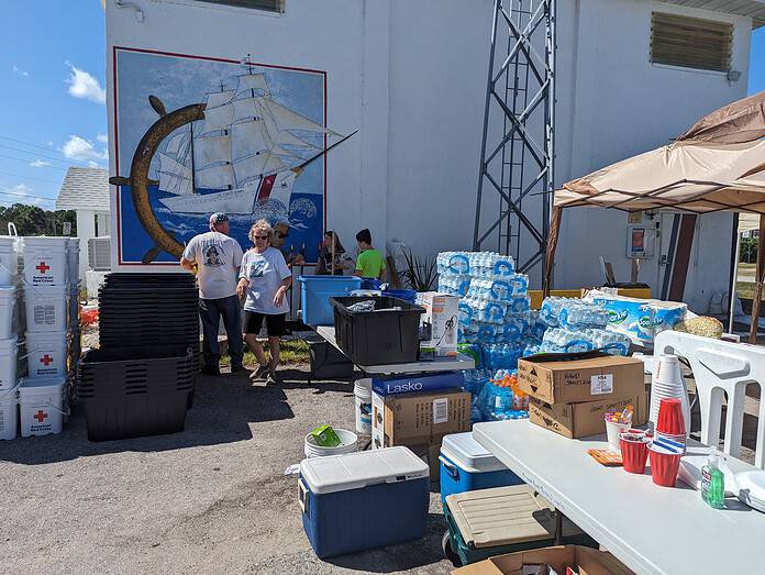 Hurricane Idalia staging area at Hernando Beach Coast Guard Auxiliary, Aug. 2023. [File Photo]