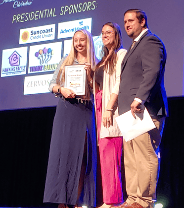 Alessandra Belknap with representatives of the Holmes Family Foundation [Photo by Sarah Nachin]