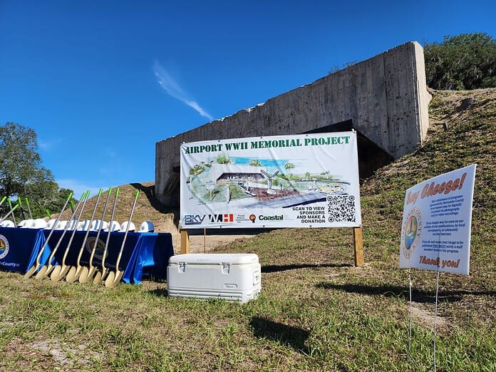 The Gunnery Backstop with the plans drawn up by Architect Ed Hoffman's firm. [Photo by Austyn Szempruch]