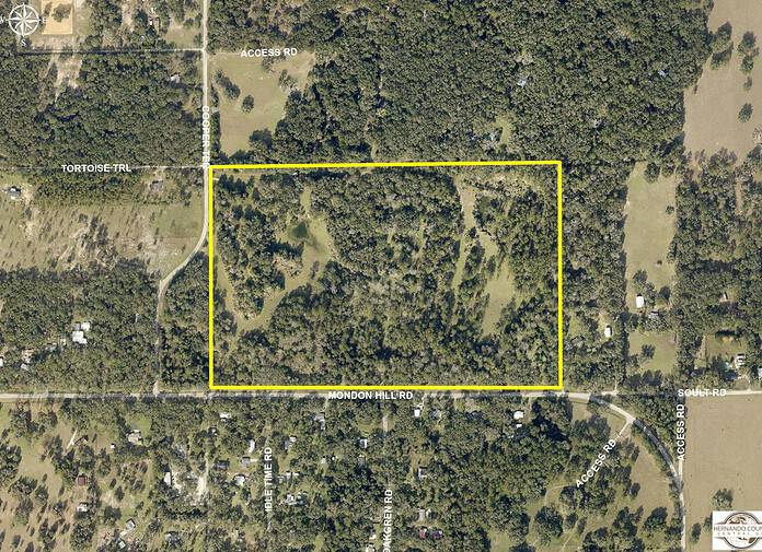 Aerial location map of Olympus Disc Golf property. [Credit: Hernando County Central GIS]