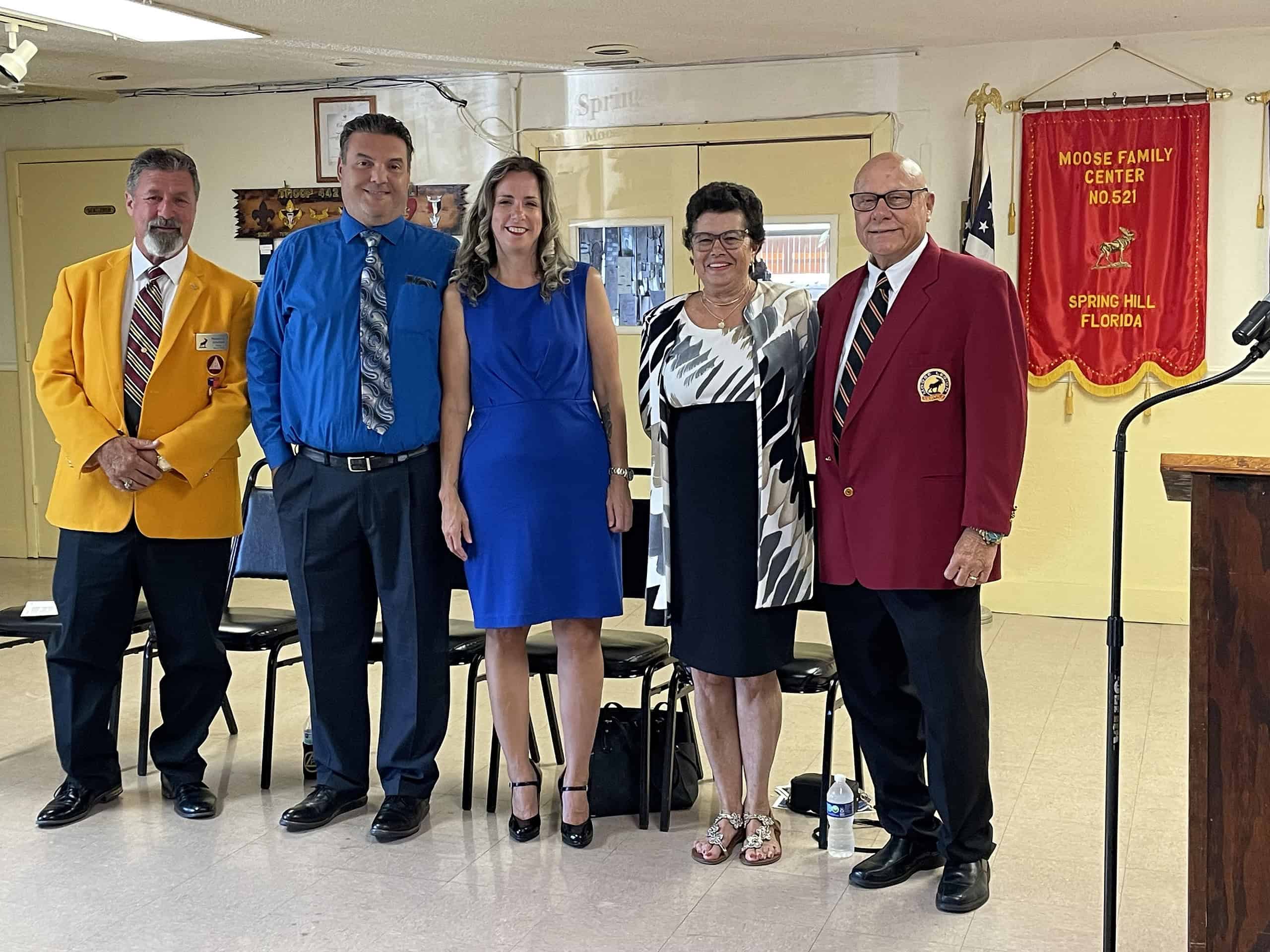 Scholarship committee members (L-R) – Bill Balderson, Angie Balderson, Val Moehle, Chuck Moehle, Butch Robillard [Photo by Sarah Nachin]