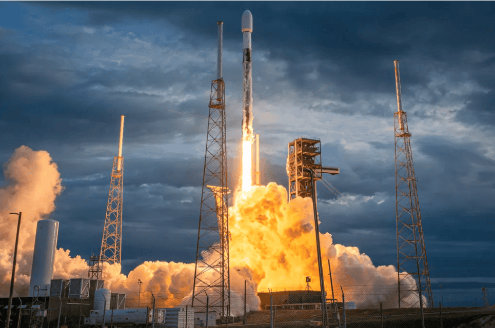 A Falcon 9 booster launches earlier this year. [Photo: Richard Gallagher/FMN]