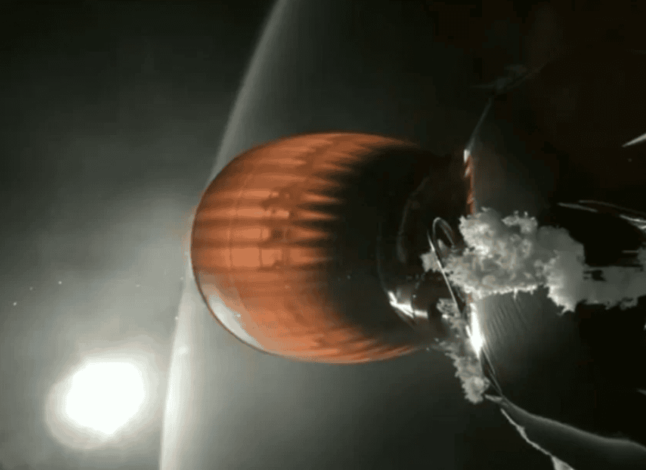 Ice is seen building up around a Falcon 9 second-stage engine on July 11th, just before the engine failed. The failure resulted in Falcon 9 boosters being grounded by the FAA. [Photo: SpaceX]