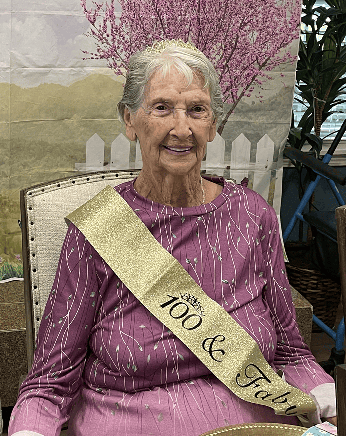 Lyla at her 100th birthday party