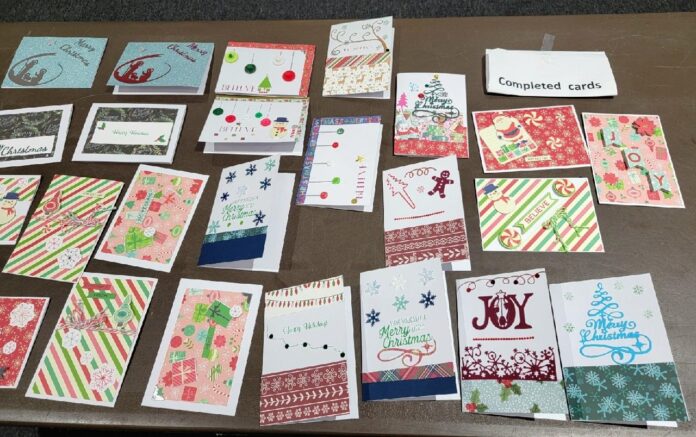 Photo courtesy of Andrea Arflack—these show the cards prepared at previous HPH cardmaking sessions.