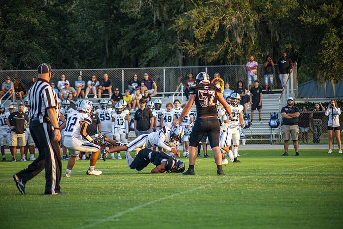 NCT player tackles Citrus player. [Photo by Hanna Maglio]