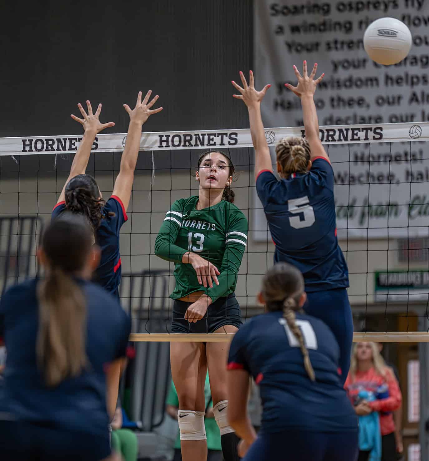Weeki Wachee High, 13, Marlee Schumacher gets a shot past Springstead High defenders Tuesday at Weeki Wachee High. [Photo by JOE DiCRISTOFALO]
