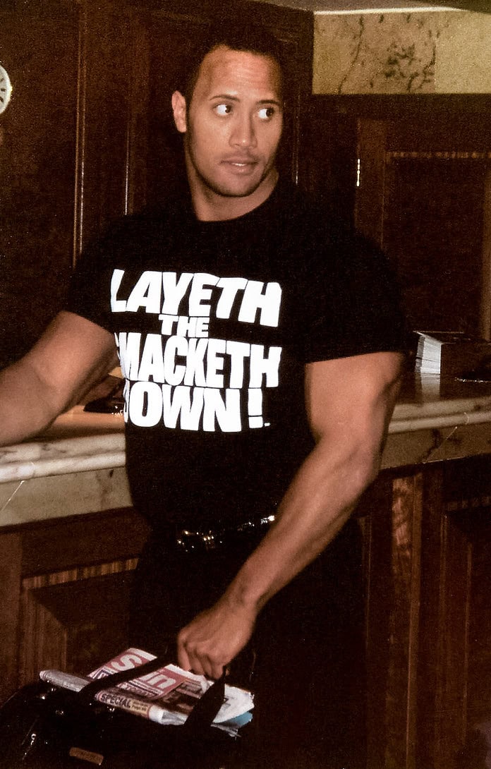 The Rock on tour in the United Kingdom with the WWF (now WWE) in the late 1990s. CC 2.0 / Wikipedia
