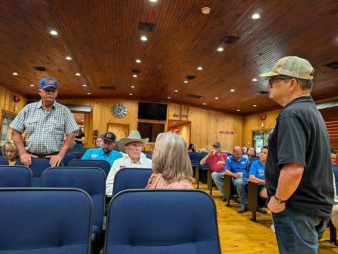 Larry Rooks, owner of Diamond Horseshoe Beef, discusses some of the issues he faces in agricultural industry. [Credit: Hanna Maglio]