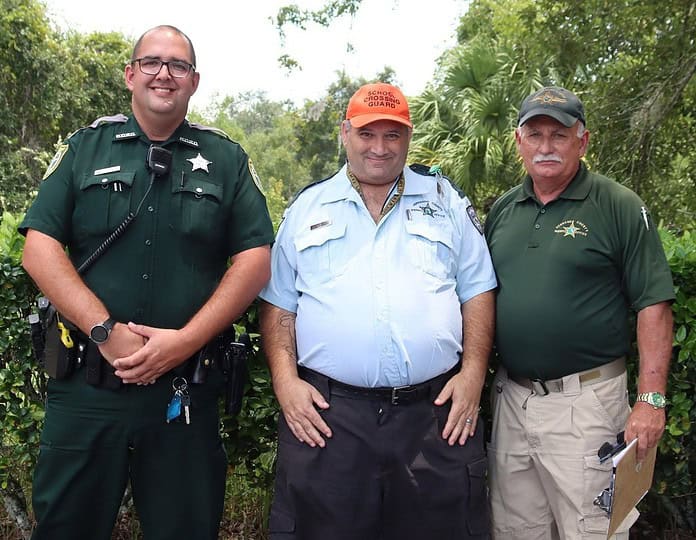 School crossing guard Nicholas Gallicchio, returned to work last week after being injured by a hit-and-run driver in February. [HCSO]