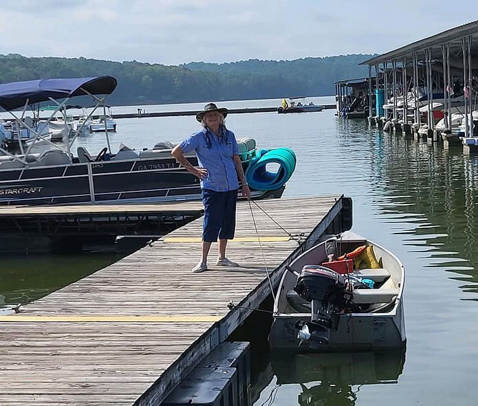 Cecelia and our little boat, Lake Allatoona [Courtesy photo]