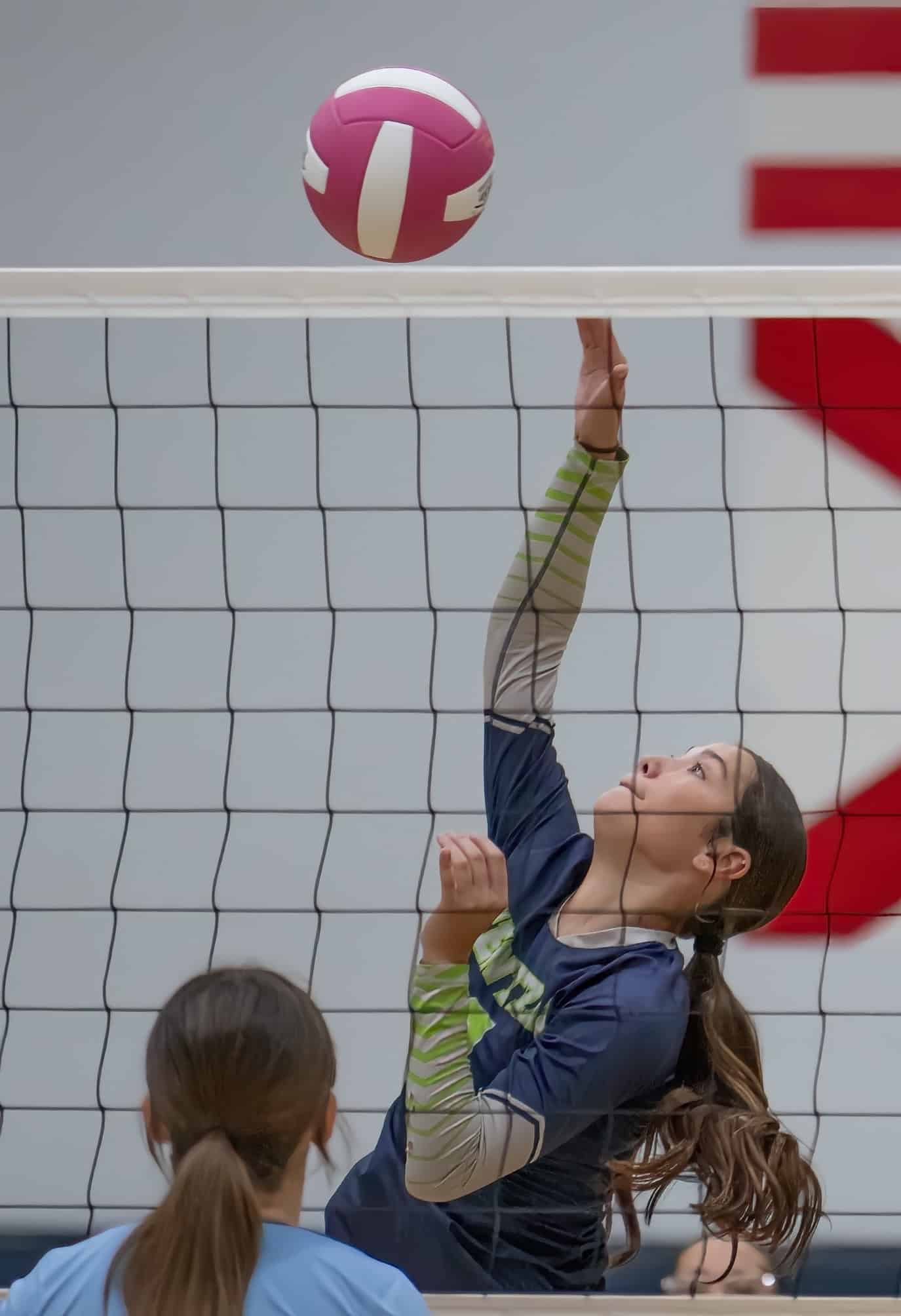 Central High, 3, Isabella Colon, concentrates on a kill shot in the match with visiting Nature Coast Tech. [Photo by Joe DiCristofalo]