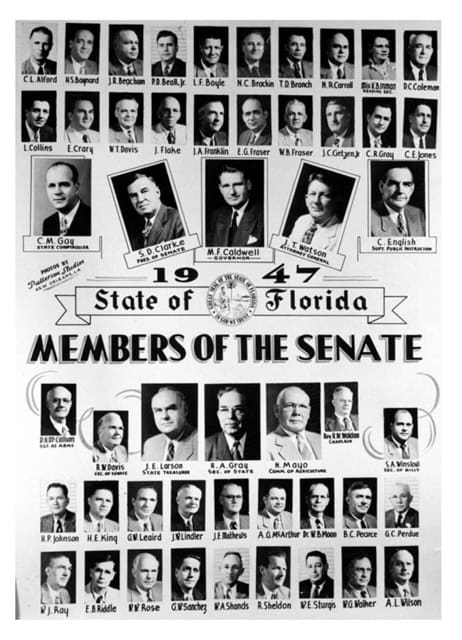 Members of the 1947 State of Florida Senate. [Photo credit: State Archives of Florida]