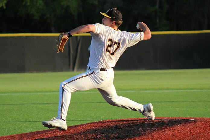 PHSC sophomore pitcher Michael Savarese, a 2023 Hernando High grad [Photo courtesy of PHSC Athletic Department]