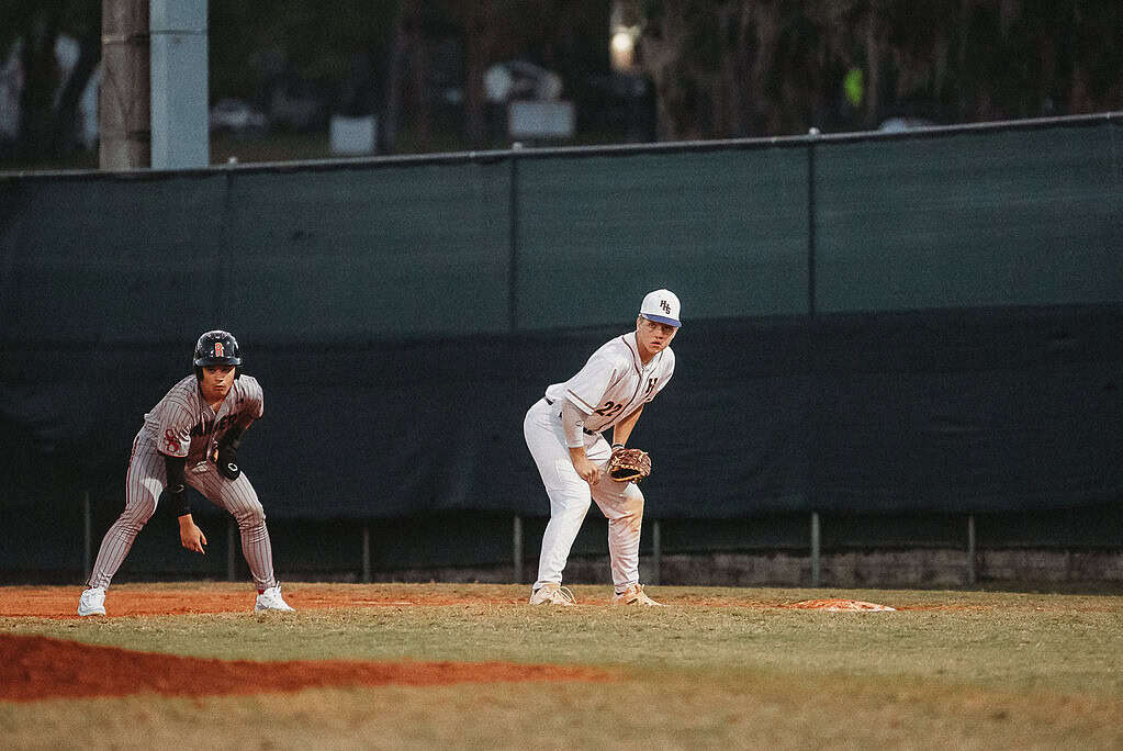 Hernando's Landon Euler (SR) playing second baseman in the home game vs South Sumter, March 2025. [Photo by Cynthia Leota]